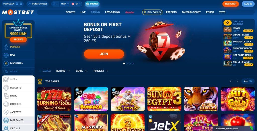 Mostbet, casino en ligne - Le meilleur casino en ligne de France, site principal !
